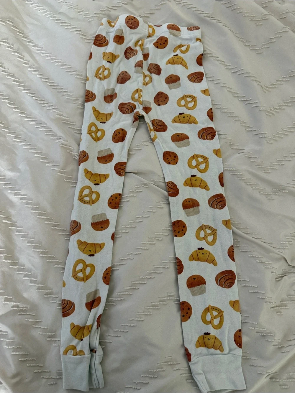 Old Navy White Kids Pajama Top with Brown & Yellow Bakery Print